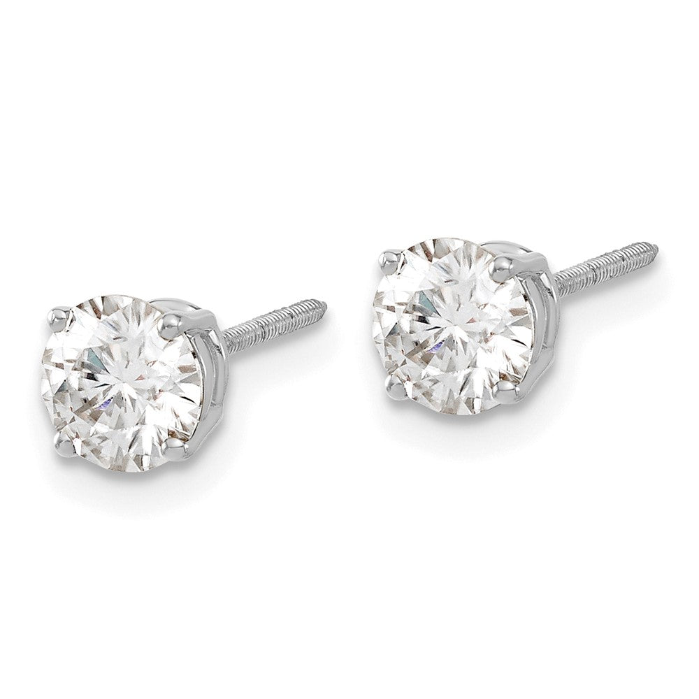 14kw 1.25ct. 5.5mm Round G H I True Light Moissanite Screwback Earrings