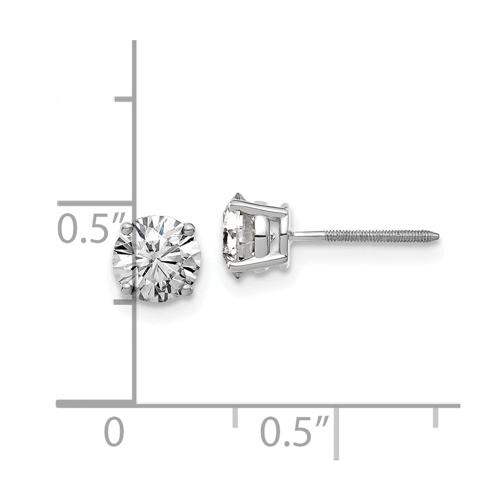 14kw 1.25ct. 5.5mm Round G H I True Light Moissanite Screwback Earrings