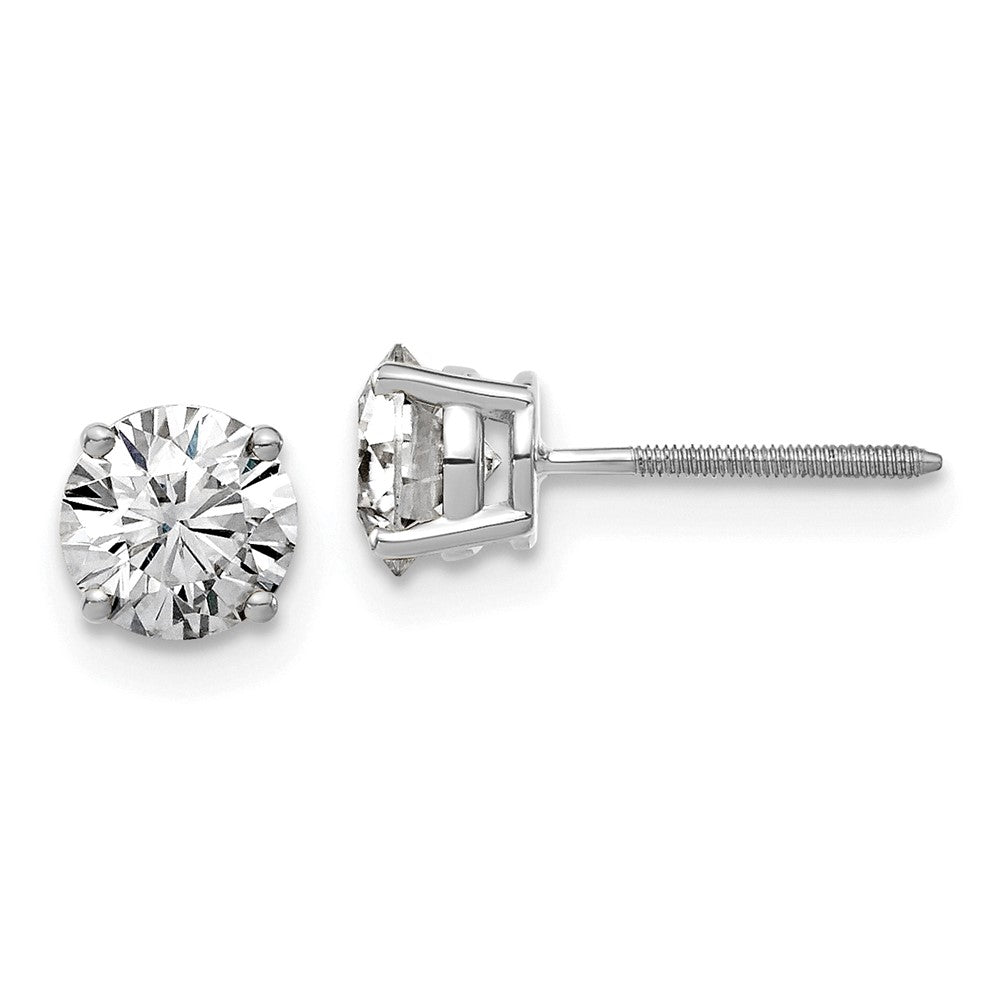 14kw 1.25ct. 5.5mm Round G H I True Light Moissanite Screwback Earrings
