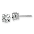 14kw 1.75ct. 6.0mm Round G H I True Light Moissanite Screwback Earrings