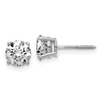 14kw 1.75ct. 6.0mm Round G H I True Light Moissanite Screwback Earrings