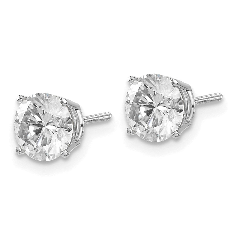 14kw 2ct. 6.5mm Round G H I True Light Moissanite Screwback Earrings