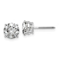 14kw 2ct. 6.5mm Round G H I True Light Moissanite Screwback Earrings