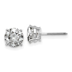 14kw 2ct. 6.5mm Round G H I True Light Moissanite Screwback Earrings