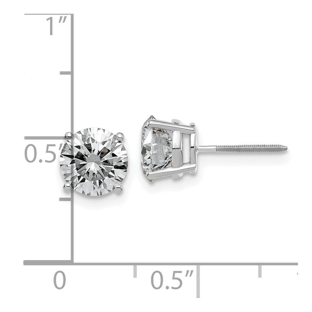 14kw 2.50ct. 7.0mm Round G H I True Light Moissanite Screwback Earrings