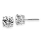 14kw 2.50ct. 7.0mm Round G H I True Light Moissanite Screwback Earrings