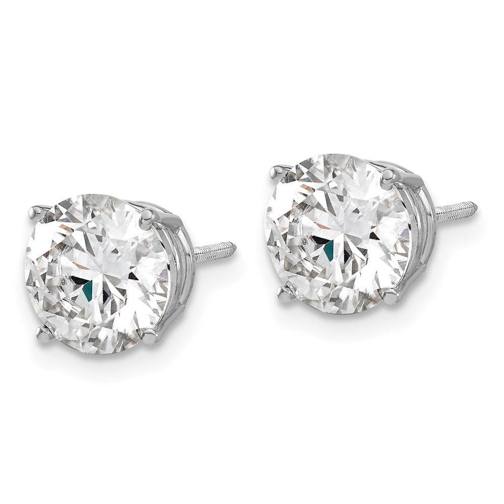 14kw 4ct. 8.0mm Round G H I True Light Moissanite Screwback Earrings