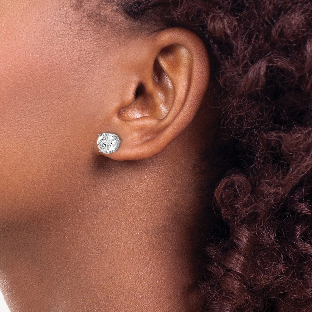 14kw 4ct. 8.0mm Round G H I True Light Moissanite Screwback Earrings