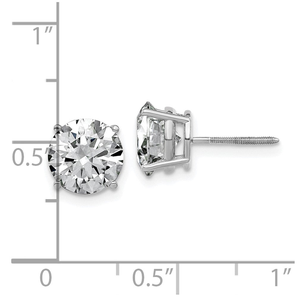 14kw 4ct. 8.0mm Round G H I True Light Moissanite Screwback Earrings