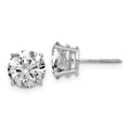 14kw 4ct. 8.0mm Round G H I True Light Moissanite Screwback Earrings