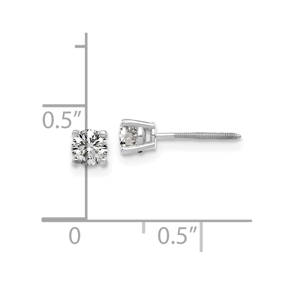 14kw 1/2ct. 4.0mm Round G H I True Light Moissanite Screwback Earrings