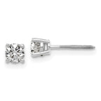 14kw 1/2ct. 4.0mm Round G H I True Light Moissanite Screwback Earrings