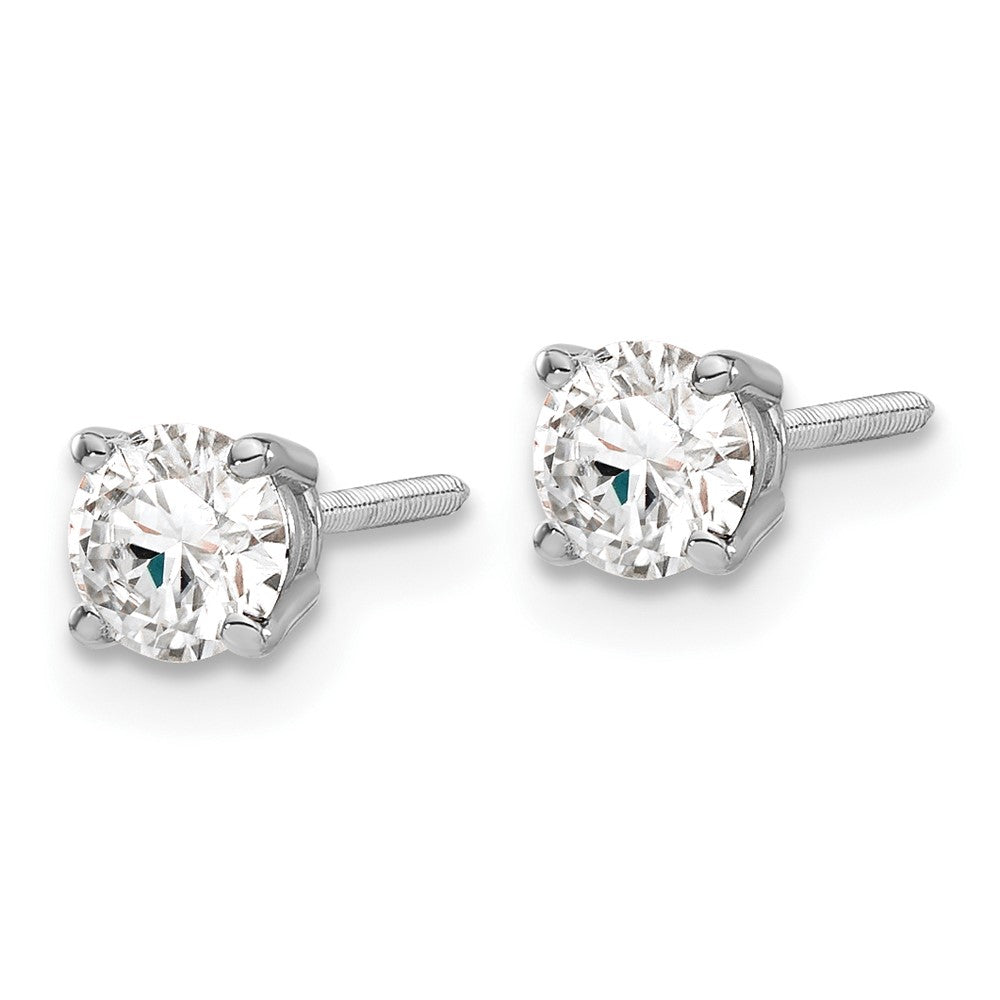 14kw 3/4ct. 4.5mm Round G H I True Light Moissanite Screwback Earrings