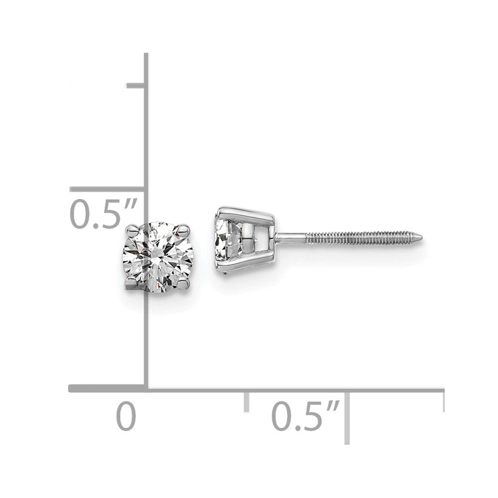 14kw 3/4ct. 4.5mm Round G H I True Light Moissanite Screwback Earrings
