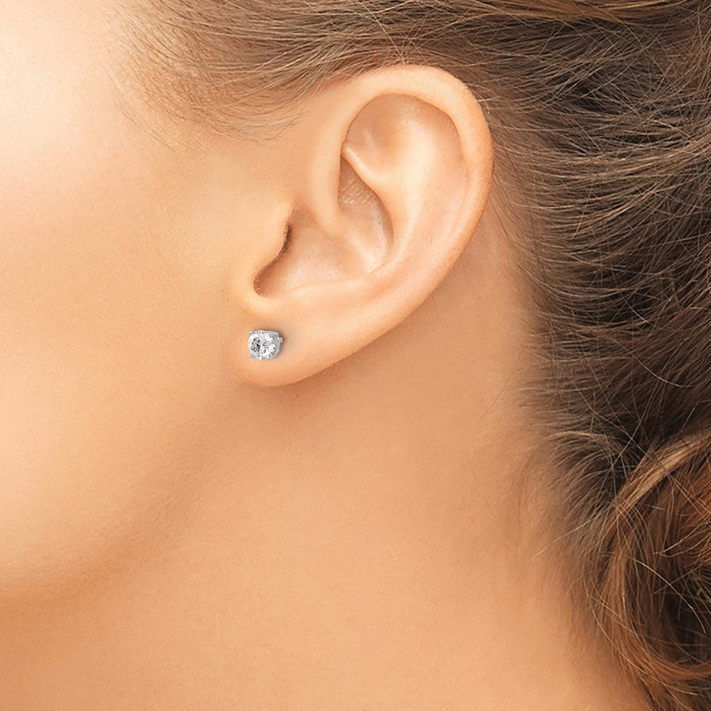 14kw 1ct. 5.0mm Round G H I True Light Moissanite Screwback Earrings