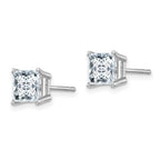 14kw 2.50ct. 6.0mm Princess D E F Pure Light Moissanite Earrings
