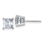 14kw 2.50ct. 6.0mm Princess G H I True Light Moissanite Earrings