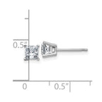 14k White Gold 3/4ct. 4.0mm Princess D E F Pure Light Moissanite Earrings
