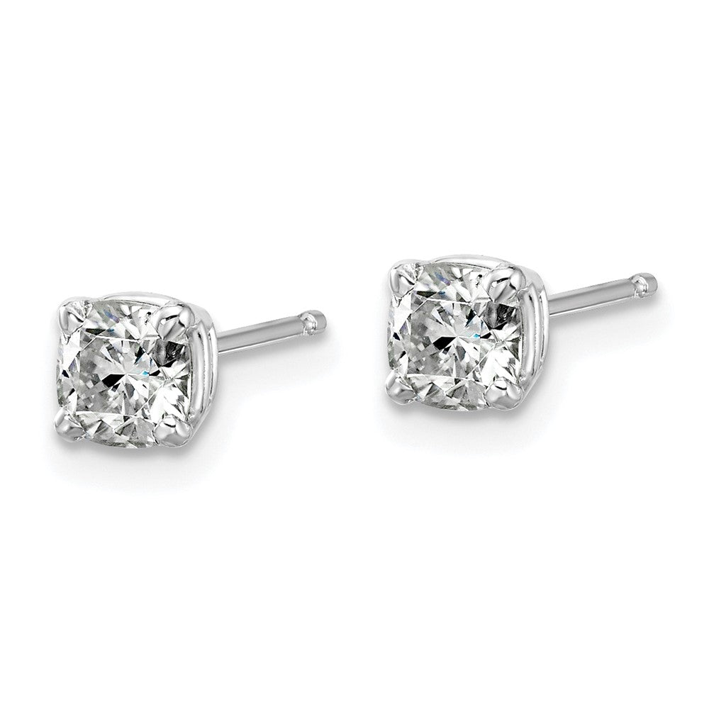 14k White Gold 3/4ct. 4.5mm Cushion G H I True Light Moissanite Earrings