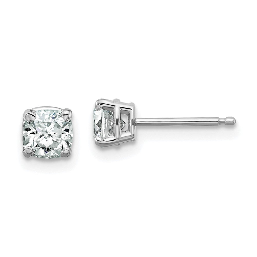 14k White Gold 3/4ct. 4.5mm Cushion G H I True Light Moissanite Earrings