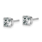 14k White Gold 1ct. 5.0mm Cushion D E F Pure Light Moissanite Earrings