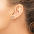 14k White Gold 1ct. 5.0mm Cushion D E F Pure Light Moissanite Earrings