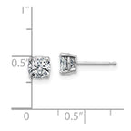 14k White Gold 1ct. 5.0mm Cushion G H I True Light Moissanite Earrings
