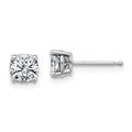 14k White Gold 1ct. 5.0mm Cushion D E F Pure Light Moissanite Earrings