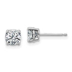 14k White Gold 1ct. 5.0mm Cushion G H I True Light Moissanite Earrings