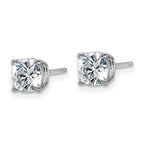 14k White Gold 1.75ct. 5.5mm Cushion G H I True Light Moissanite Earrings