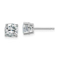 14k White Gold 1.75ct. 5.5mm Cushion G H I True Light Moissanite Earrings