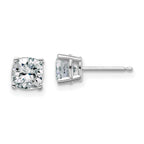 14k White Gold 1.75ct. 5.5mm Cushion D E F Pure Light Moissanite Earrings