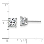 14k White Gold 2.25ct. 6.0mm Cushion G H I True Light Moissanite Earrings