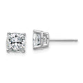 14k White Gold 2.25ct. 6.0mm Cushion G H I True Light Moissanite Earrings