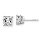 14k White Gold 2.25ct. 6.0mm Cushion G H I True Light Moissanite Earrings