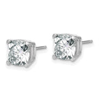 14k White Gold 3.50ct. 7.0mm Cushion G H I True Light Moissanite Earrings