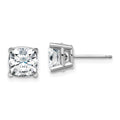 14k White Gold 3.50ct. 7.0mm Cushion G H I True Light Moissanite Earrings