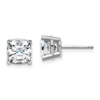 14k White Gold 3.50ct. 7.0mm Cushion G H I True Light Moissanite Earrings