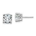 14k White Gold 4ct. 7.5mm Cushion G H I True Light Moissanite Earrings