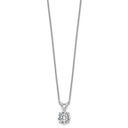 14kw 1.50ct. 7.5mm Round G H I True Light Moissanite Solitaire Necklace
