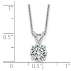 14kw 1.50ct. 7.5mm Round D E F Pure Light Moissanite Solitaire Necklace