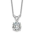 14kw 1.50ct. 7.5mm Round G H I True Light Moissanite Solitaire Necklace