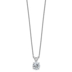 14kw 2ct. 8.0mm Round D E F Pure Light Moissanite Solitaire Necklace
