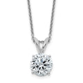 14kw 2ct. 8.0mm Round G H I True Light Moissanite Solitaire Necklace