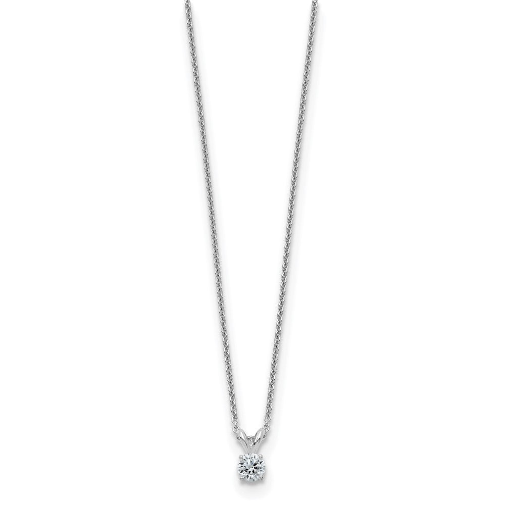 14kw 1/4ct. 4.0mm Round G H I True Light Moissanite Solitaire Necklace