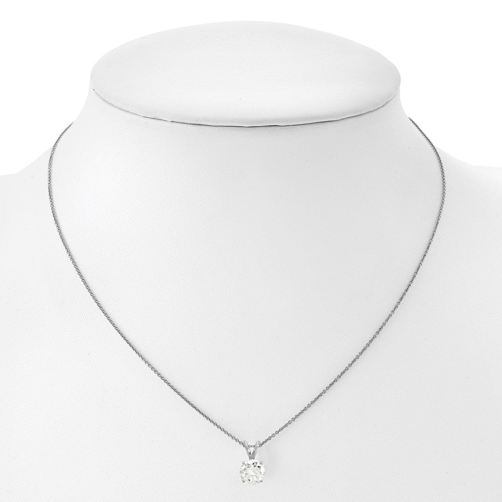 14kw 1/4ct. 4.0mm Round D E F Pure Light Moissanite Solitaire Necklace