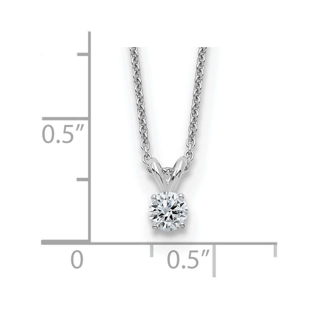 14kw 1/4ct. 4.0mm Round D E F Pure Light Moissanite Solitaire Necklace