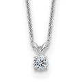 14kw 1/4ct. 4.0mm Round G H I True Light Moissanite Solitaire Necklace
