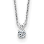 14kw 1/4ct. 4.0mm Round G H I True Light Moissanite Solitaire Necklace