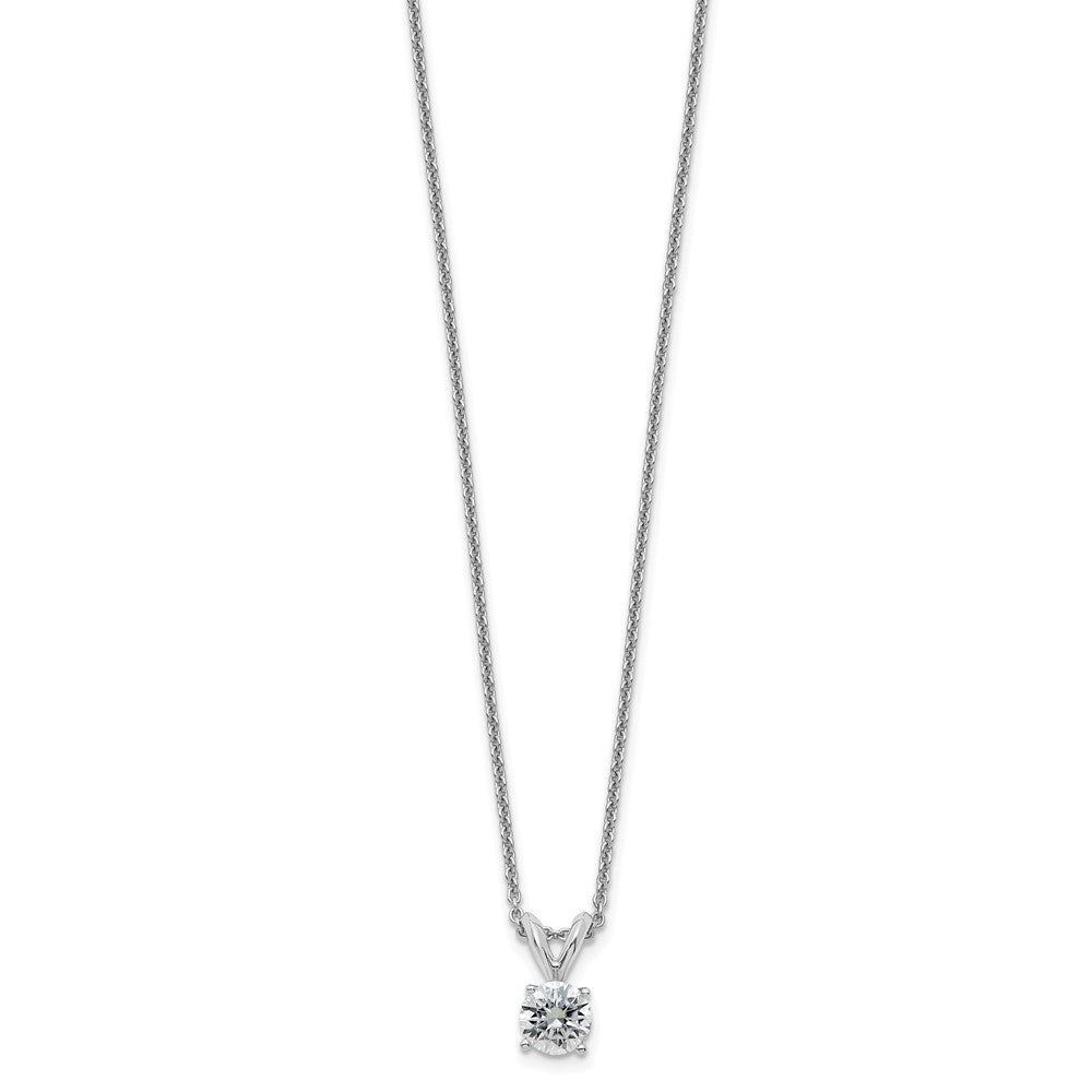 14kw 1/2ct. 5.0mm Round J-K Color Moissanite Solitaire Necklace